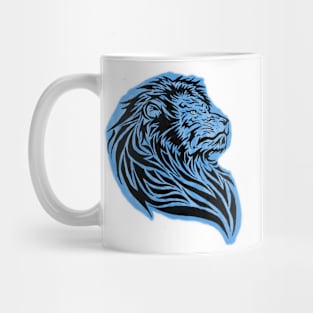 Abstract blue lion head Mug